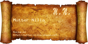 Mutter Nilla névjegykártya